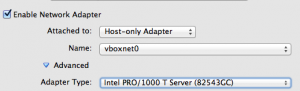 VirtualBox Network Card - Intel PRO/1000 Server
