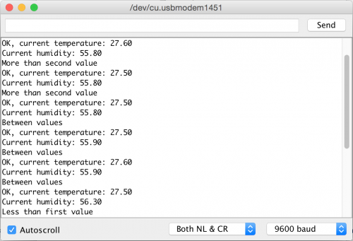 Temperature and Humidity - Serial Output