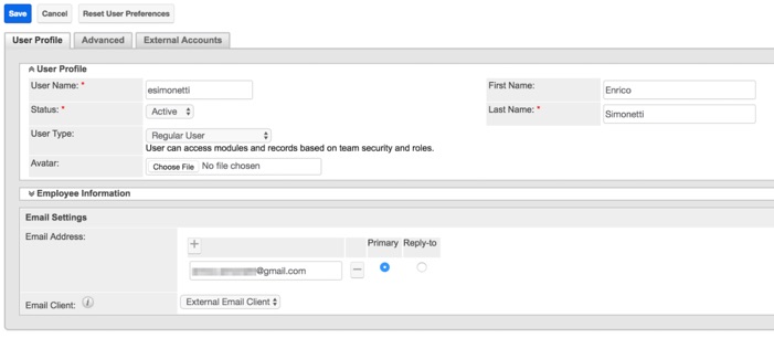 User Provisioning in Sugar