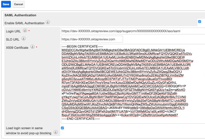 Configure SSO in Sugar