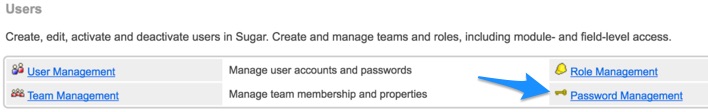 Password Management in Sugar